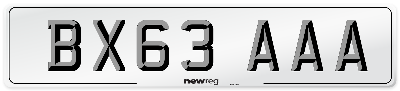 BX63 AAA Number Plate from New Reg